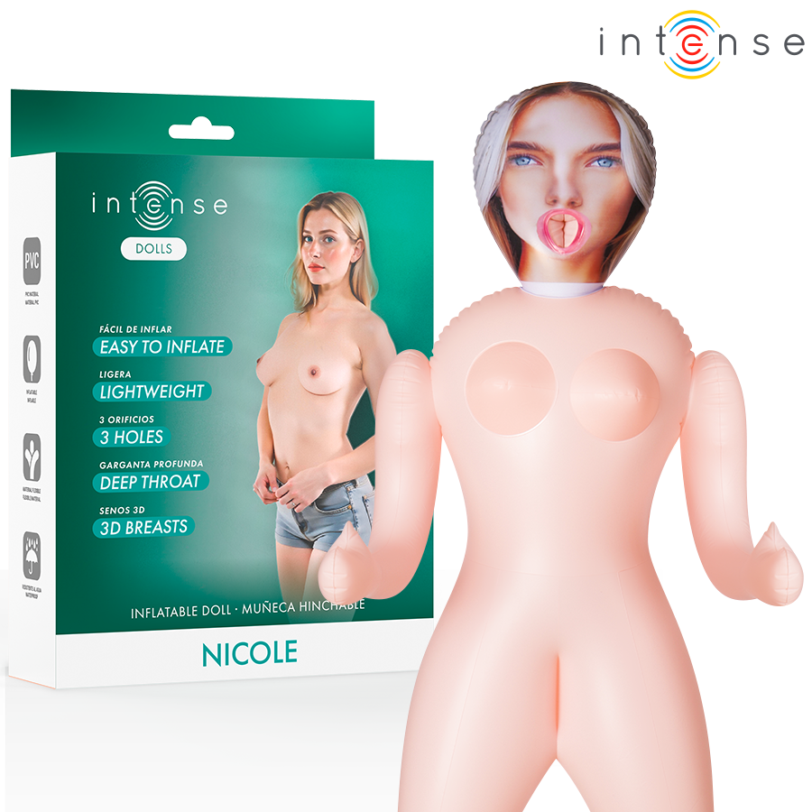INTENSE DOLLS - AUFBLASBARE PUPPE NICOLE MIT DREI ÖFFNUNGEN – Erotik-Zubehör Bild 1