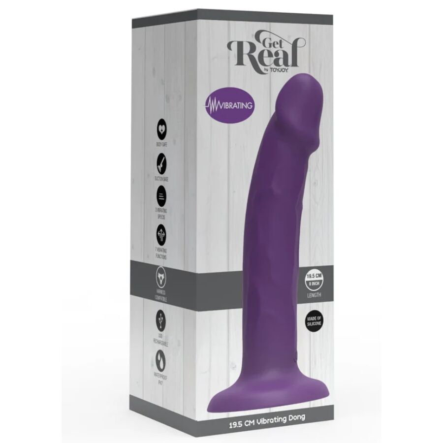 GET REAL - REALISTIC SILICONE VIBRATING DILDO PURPLE 19.5 CM für sinnliche und diskrete Momente