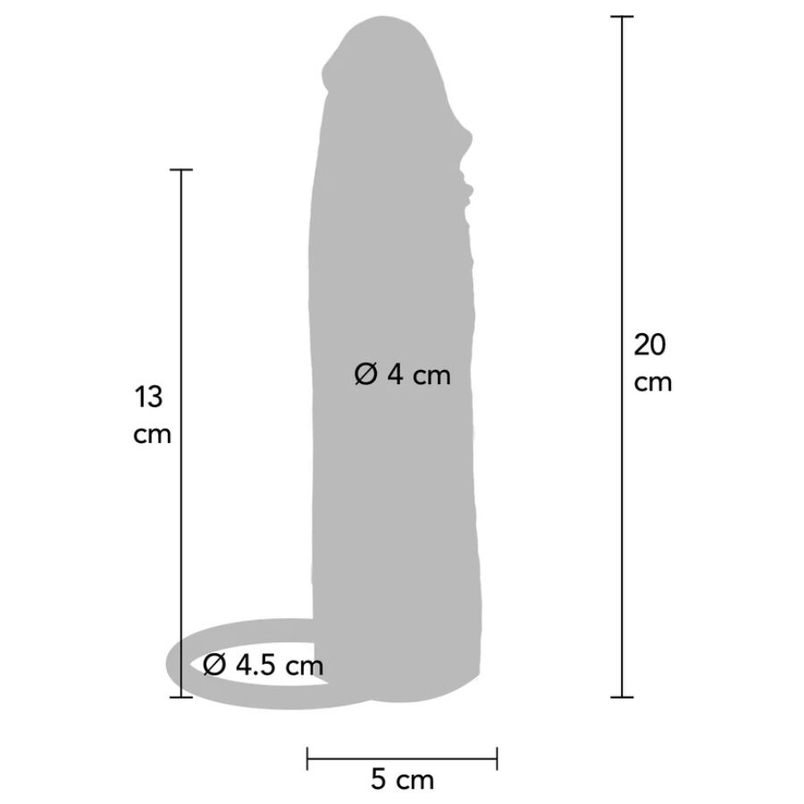 GET REAL – FEUCHTIGKEITSSPENDENDE SILIKON-VIBRATIONS-PENISHÜLLE IN KARAMELL, 20 CM – Penishülle Bild 4