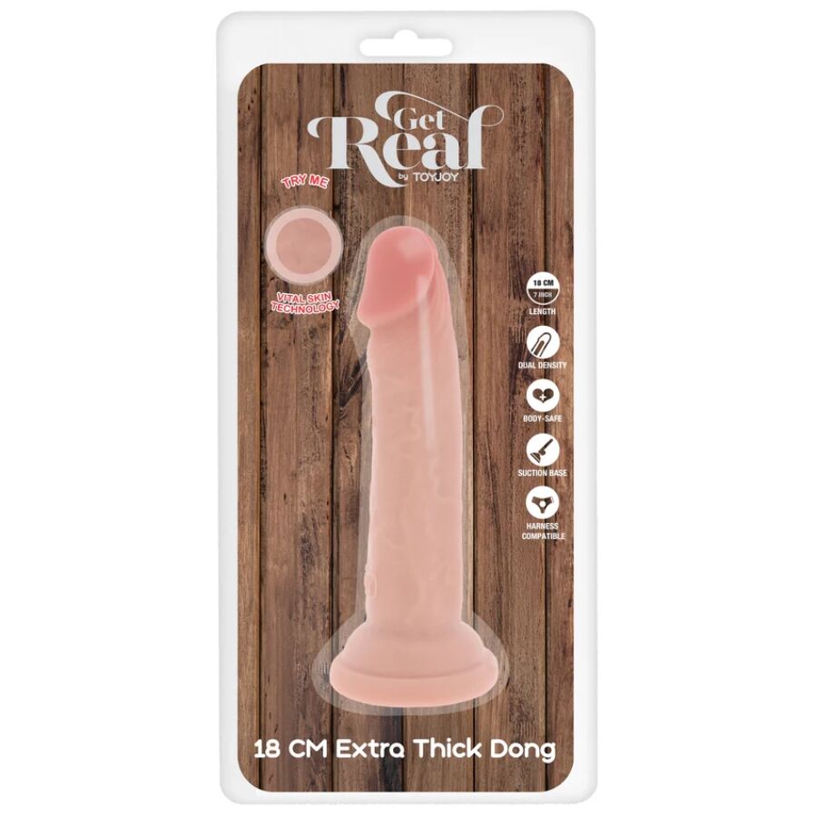 GET REAL - DELUXE DICKER TPE-DONNERSATZ MIT DOPPELTER DICHTE, 18 CM – Erotik-Zubehör Bild 5