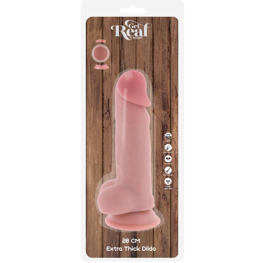 GET REAL - DELUXE REALISTIC PENIS WITH TESTICLES EXTRA THICK 28 CM – Erotik-Zubehör Bild 5
