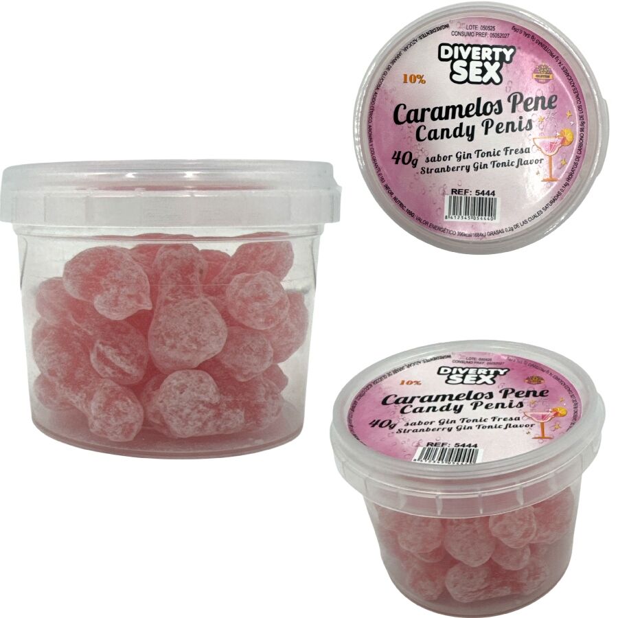 DIABLO PICANTE – 20 Penisbonbons Gin Tonic | Lustige Süßigkeit – Erotik-Süßigkeit Bild 1