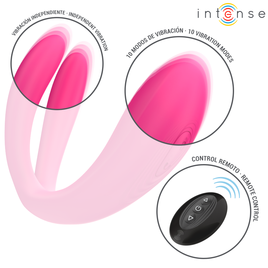 INTENSE - JULIA DOPPELVIBRATOR-KLEMMENSTIMULATOR MIT FERNBEDIENUNG Produktansicht und Details