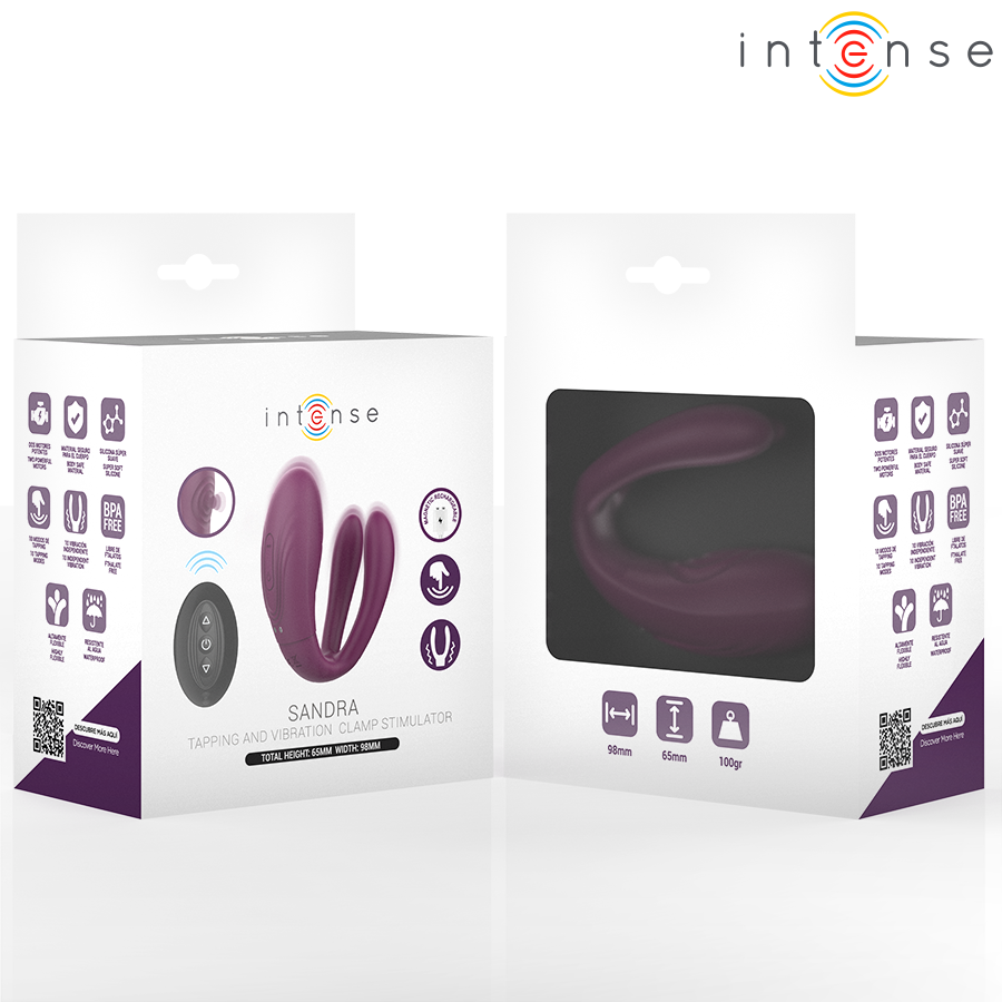 INTENSE - SANDRA KLAPPE- UND VIBRATIONSKLEMMSTIMULATOR MIT FERNBEDIENUNG Produktansicht und Details