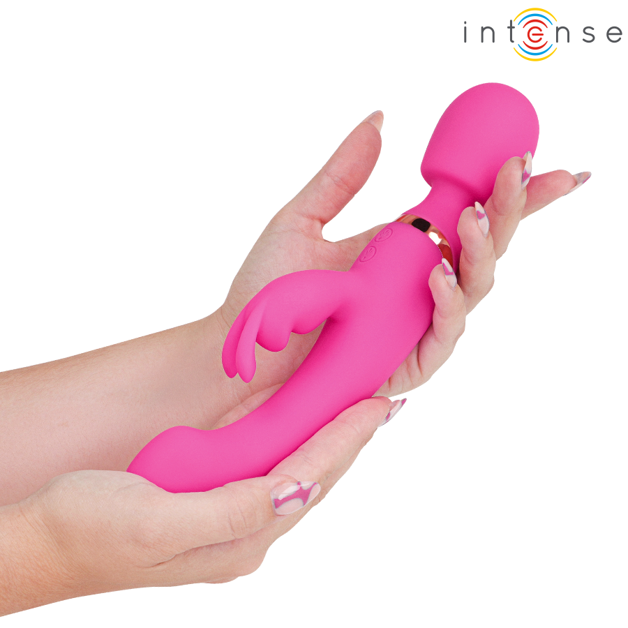 INTENSE Winona Doppelvibrator Hase & Stab – 10 Vibrationsmodi & USB-Aufladung | Secret Pulse Rabbit Vibrator diskret online kaufen
