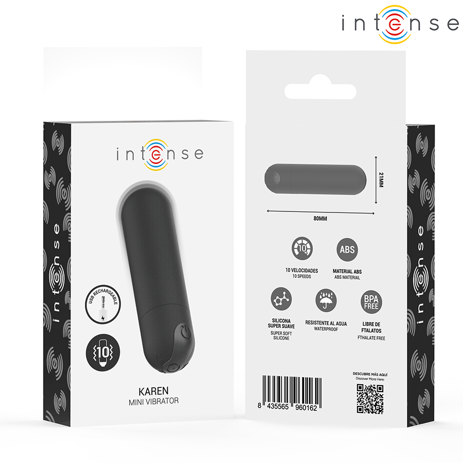 INTENSE - KAREN MINI WIEDERAUFLADBARER VIBRATIONSKUGEL SCHWARZ – Erotik-Zubehör Bild 6