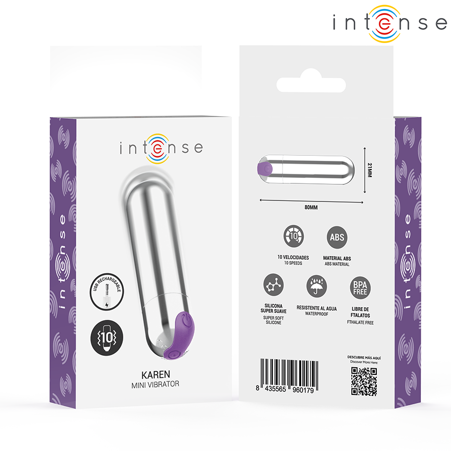 INTENSE - KAREN MINI WIEDERAUFLADBARER VIBRATIONSKUGEL SILBER – Erotik-Zubehör Bild 6