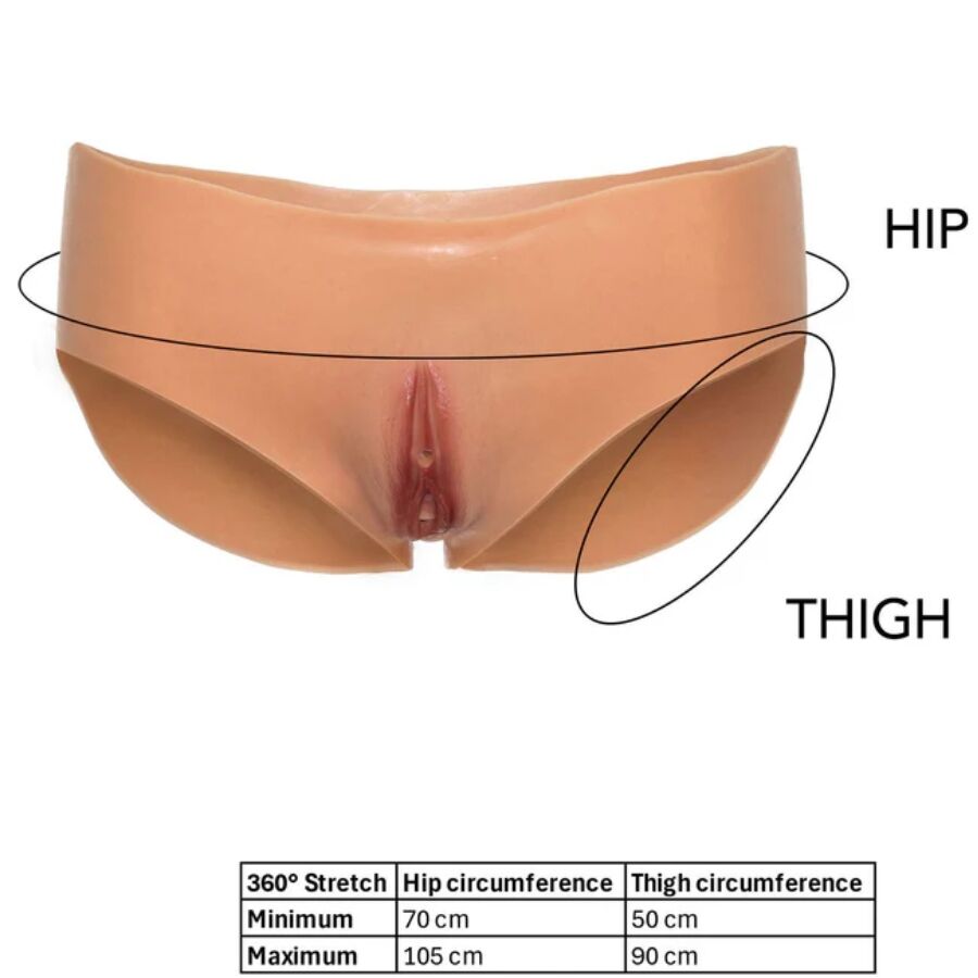 VERBORGENE BEGIERDE - ALTER EGO OFFENE VAGINA BRIEF HOHE TAILLEN FLEISCH hochwertiges Intimtoy