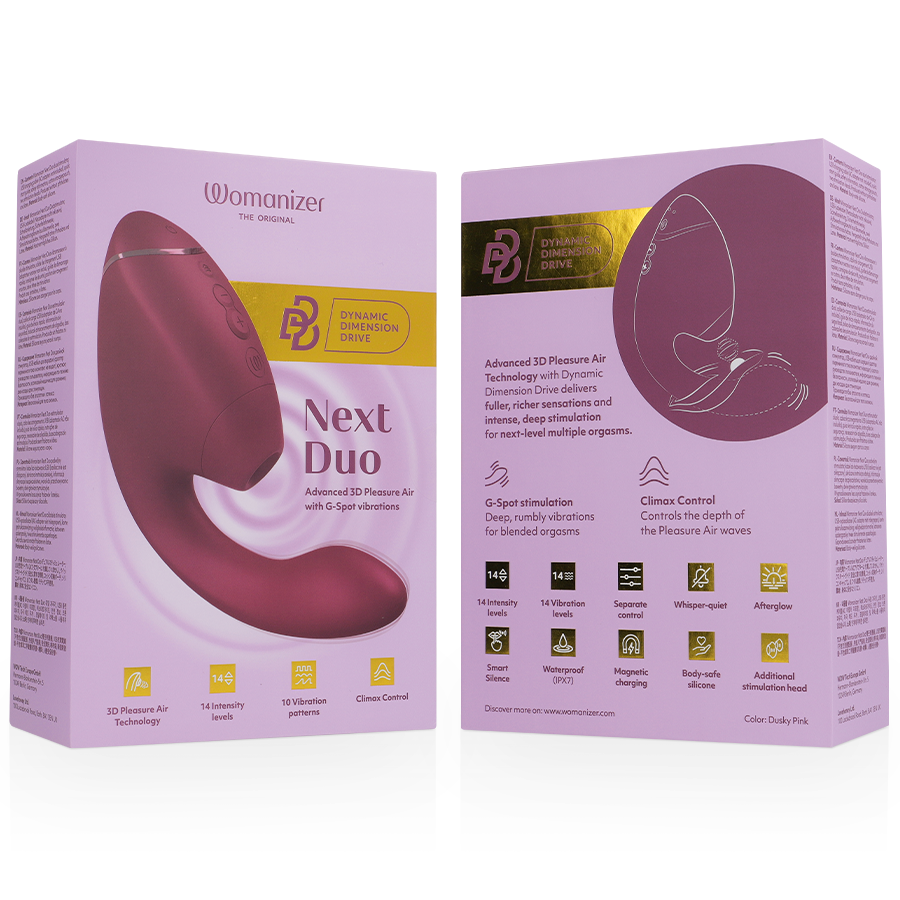 WOMANIZER - DUO NEXT DOPPELTER KLITORIS- & G-PUNKT-STIMULATOR Detailansicht bei Secret Pulse