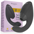 WOMANIZER - DUO NEXT DOPPELTER KLITORIS- & G-PUNKT-STIMULATOR SCHWARZ Paarvibrator Produktansicht