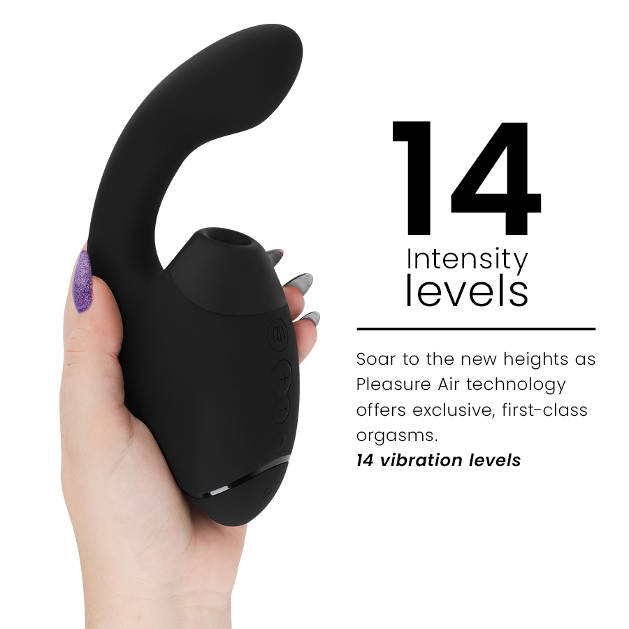 WOMANIZER - DUO NEXT DOPPELTER KLITORIS- & G-PUNKT-STIMULATOR SCHWARZ hochwertige Produktabbildung