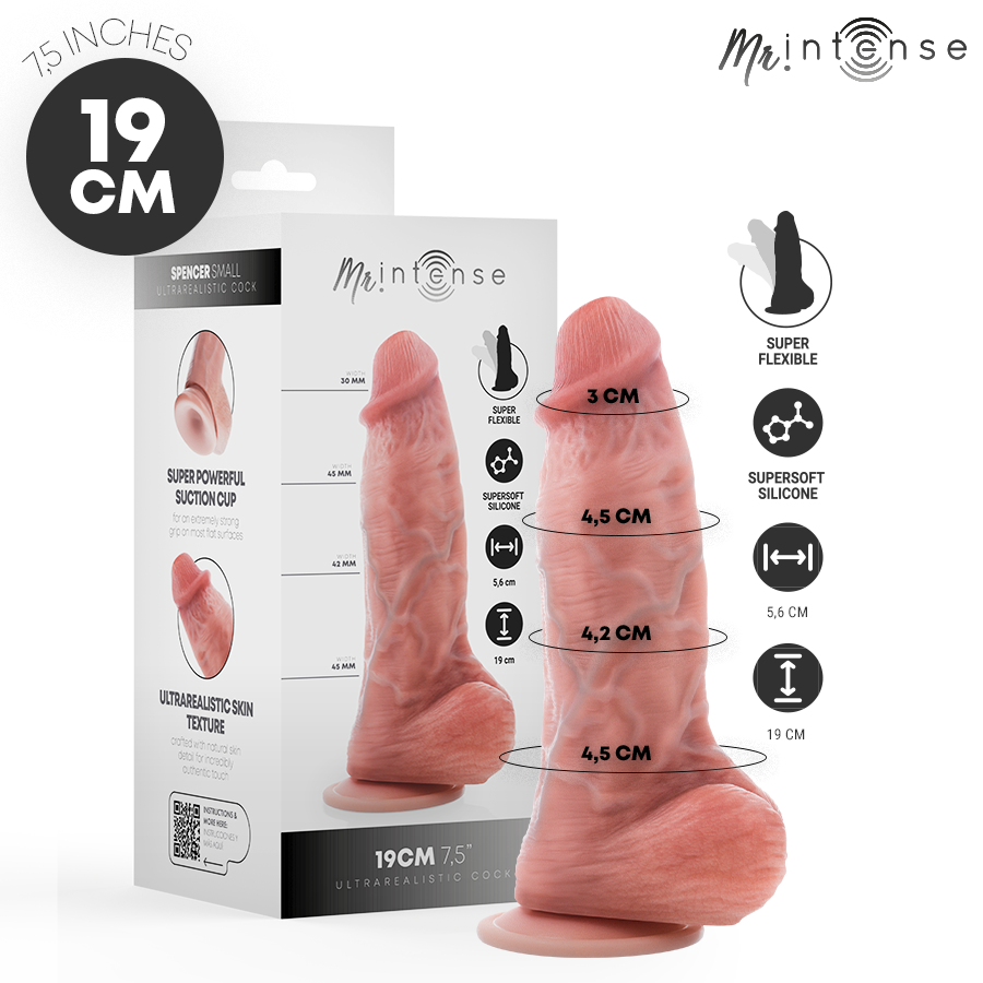 MR INTENSE - KLEINER SPENCER SILIKONDILDO 19 CM -Ø- 4,5 CM Dildo diskret online kaufen