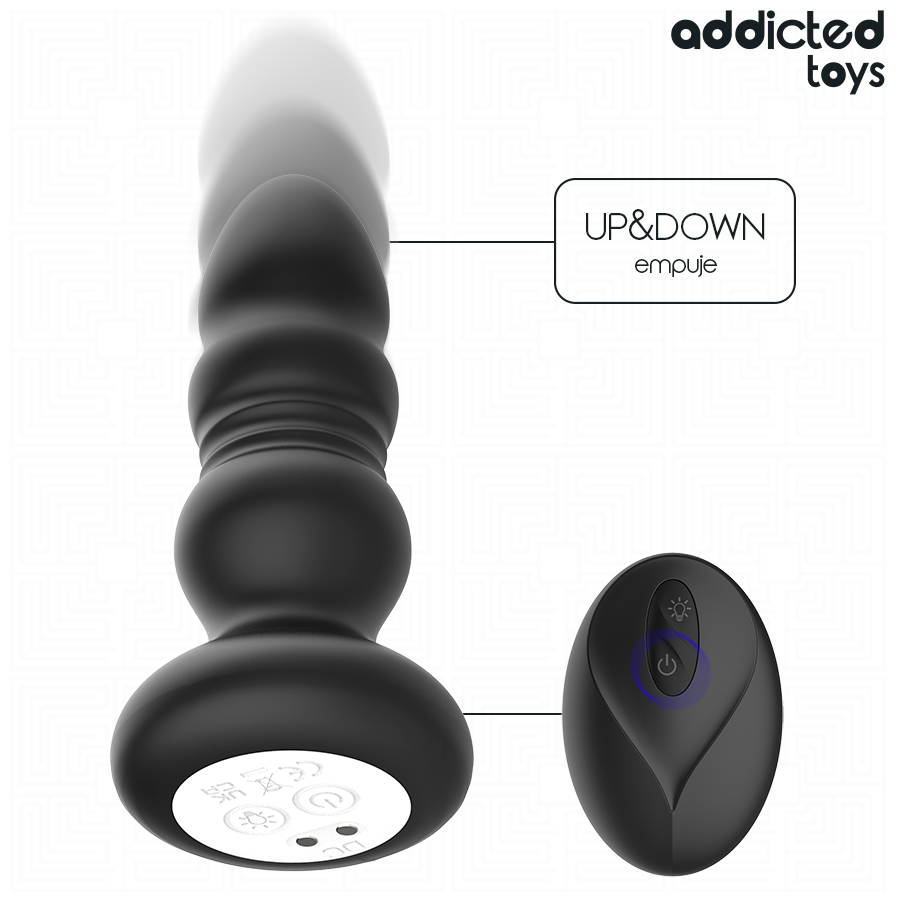 ADDICTED TOYS – ROTIERENDER VIBRIERENDER ANALPLUG MIT LED-LICHT UND FERNBEDIENUNG bei Secret Pulse im Erotikshop