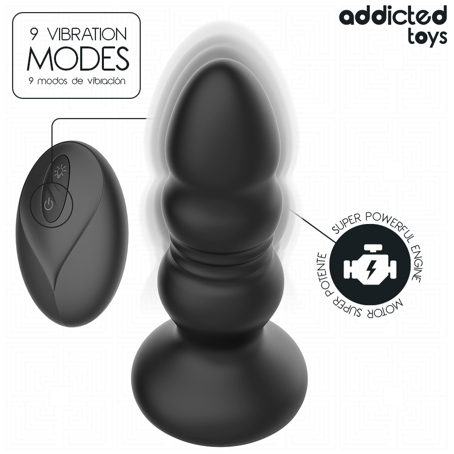 ADDICTED TOYS – ROTIERENDER VIBRIERENDER ANALPLUG MIT LED-LICHT UND FERNBEDIENUNG hochwertiges Intimtoy
