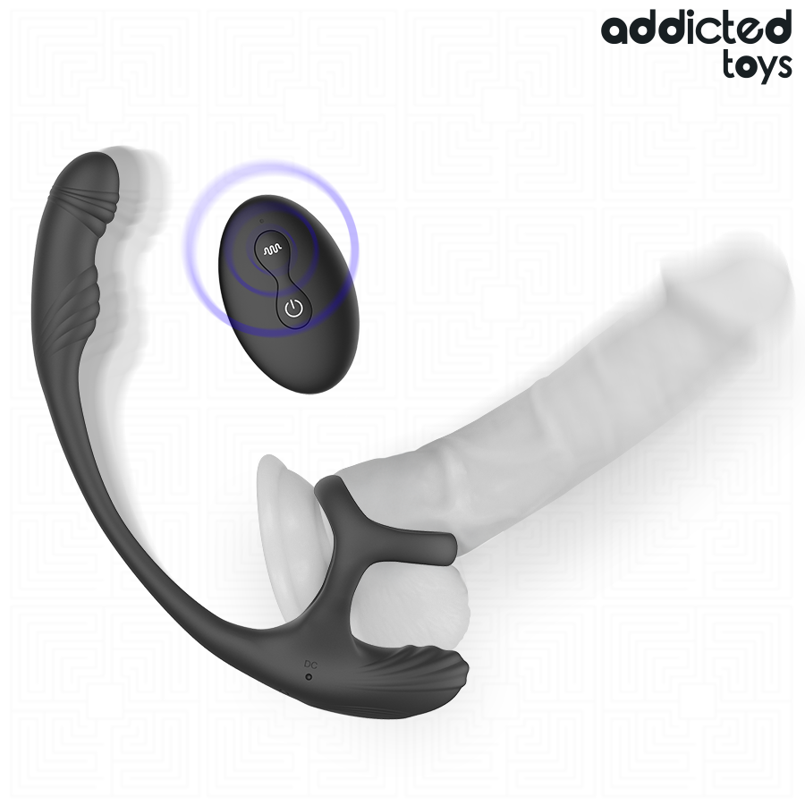 ADDICTED TOYS – ANALPLUG MIT VIBRATION, 360°-WELLUNG UND HODENSTIMULATOR bei Secret Pulse im Erotikshop