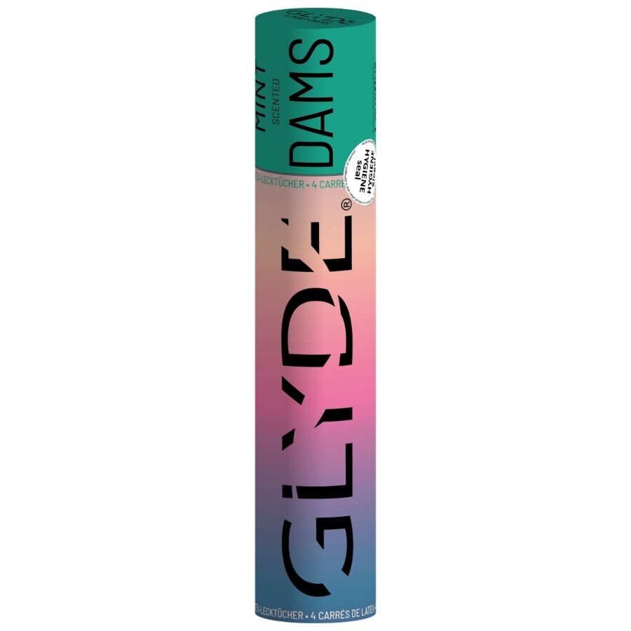 Glyde Dams «MINT» 4 grüne Latex-Schutztücher (Lecktücher) mit Minz-Duft – Pheromon-Produkt von Secret Pulse
