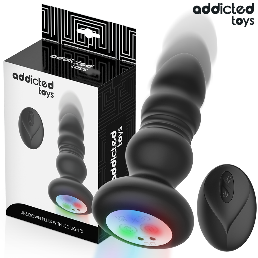ADDICTED TOYS – ROTIERENDER VIBRIERENDER ANALPLUG MIT LED-LICHT UND FERNBEDIENUNG Analplug diskret online kaufen