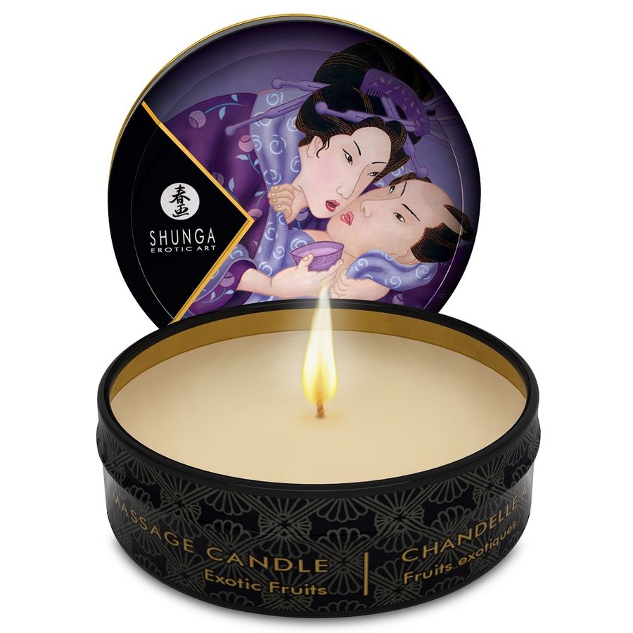 Enthalten in der Secret Pulse Massagekerzen Probierbox: SHUNGA - MINI CARESS BY CANDELIGHT EXOTISCHE FRUCHTMASSAGEKERZE 30 ML