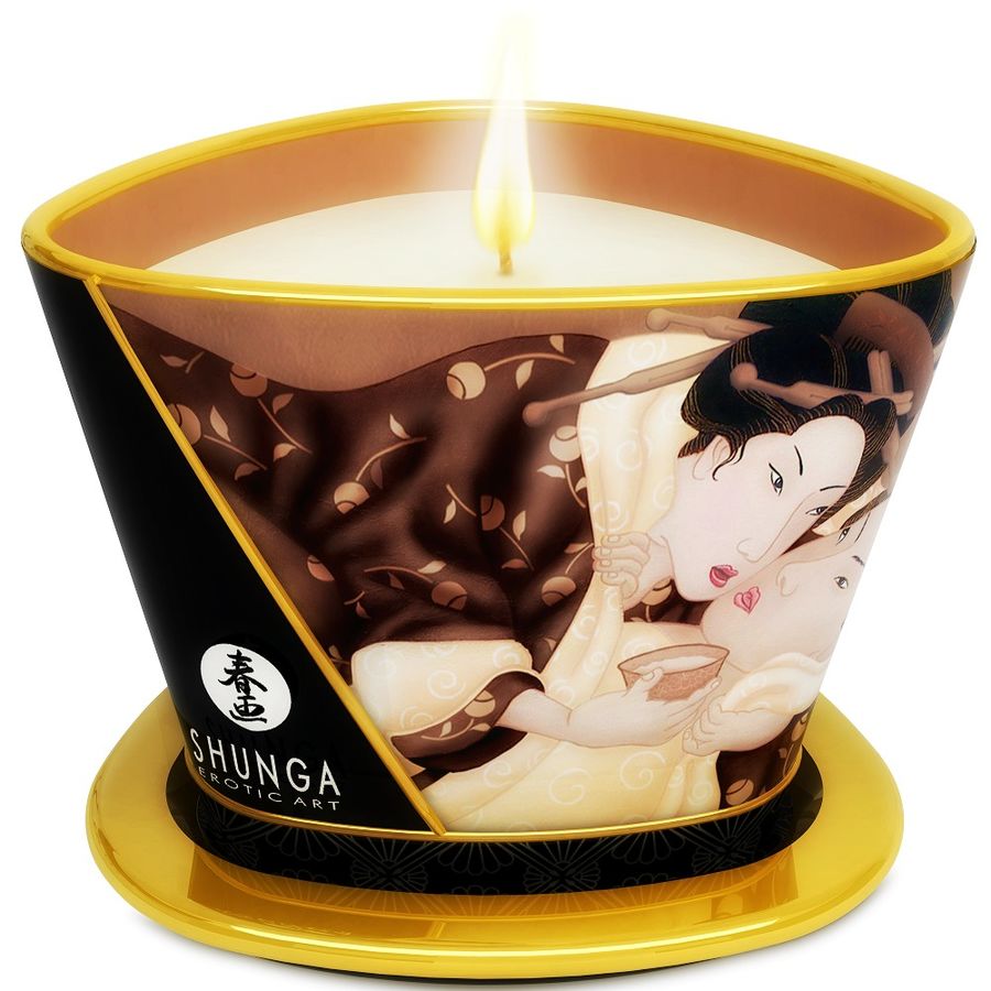SHUNGA - MINI CARESS BY CANDELIGHT SCHOKOLADENMASSAGEKERZE 170 ML Massagekerze diskret online kaufen