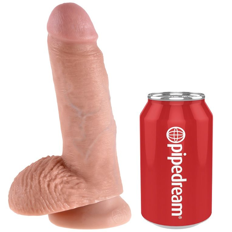 KING COCK - 7 DILDO FLEISCH MIT EIER 17.8 CM bei Secret Pulse im Erotikshop