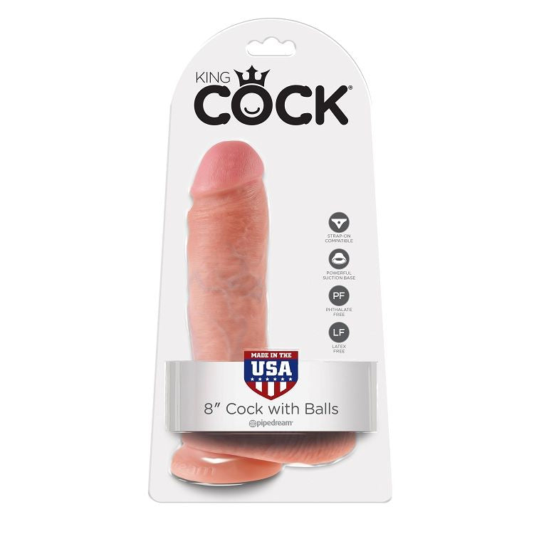 KING COCK - 8 DILDO FLEISCH MIT EIER 20.3 CM Dildo diskret online kaufen