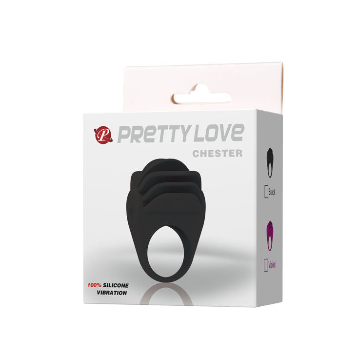 PRETTY LOVE - CHESTER SCHWARZER VIBRATORRING hochwertiges Sextoy bei Secret Pulse