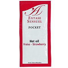 Enthalten in der Secret Pulse Massageöl Mini-Date Box: EXTASE SENSUAL - ERDBEER STIMULIERENDES ÖL 10 ML