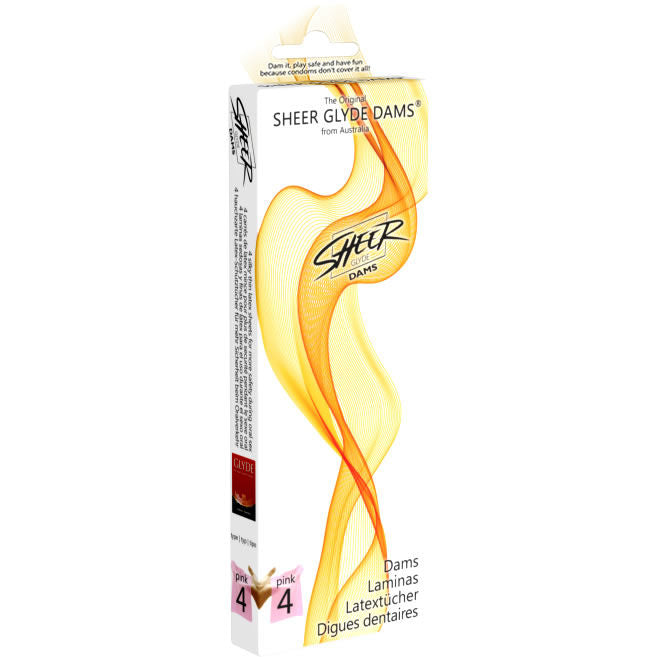 SHEER GLYDE Dams Laminas Latex Oralsex Erdbeere – 4 Einheiten – BDSM-Zubehör Bild 1
