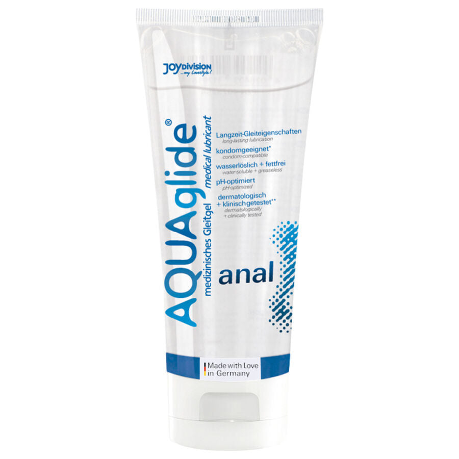 Enthalten in der Secret Pulse Anal Komfort Probierbox: AquaGlide Anal-Schmiermittel 100 ml – Medizinisch zugelassen & langanhaltend