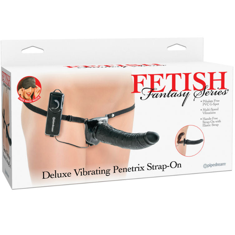 Vibrierender Strap-On Deluxe von Fetish Fantasy Series – Dildo 19 cm, Plug 12,7 cm Produktansicht und Details
