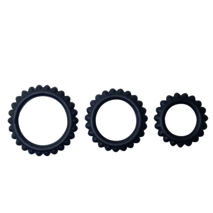 BAILE - TITAN SET 3STK COCKRING SCHWARZ 2.8 + 2.4 + 1.9 CM Set Produktansicht