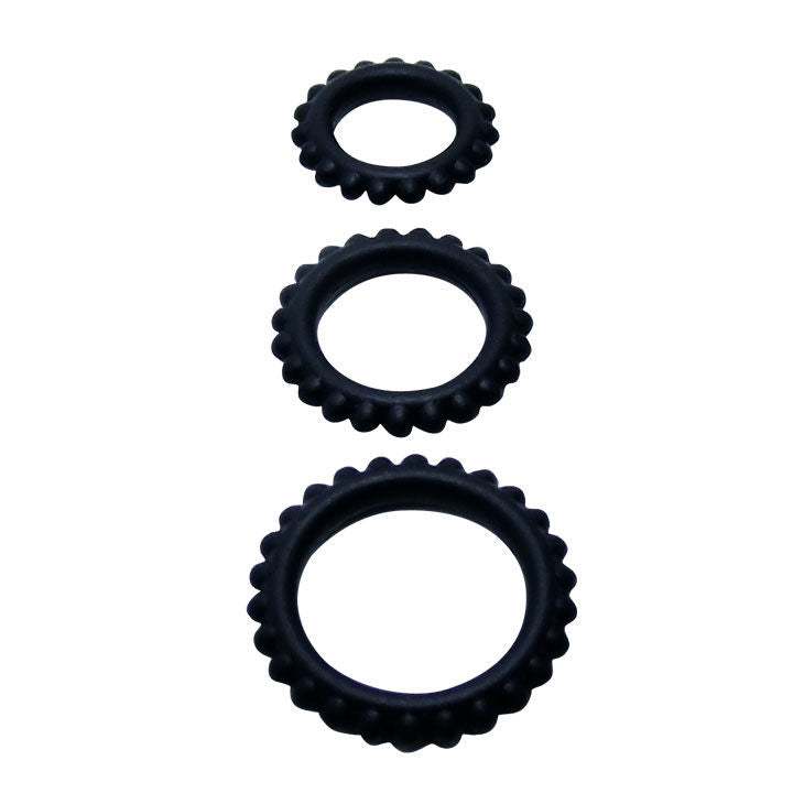 BAILE - TITAN SET 3STK COCKRING SCHWARZ 2.8 + 2.4 + 1.9 CM Detailansicht bei Secret Pulse