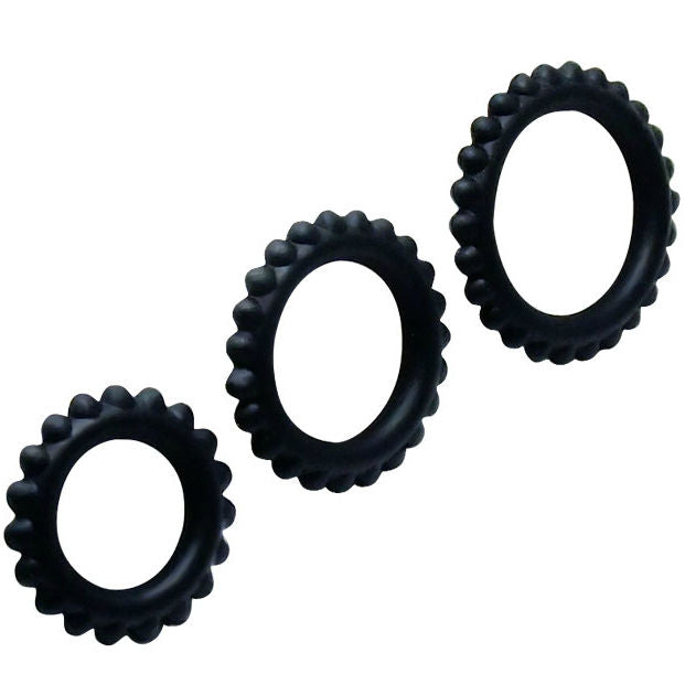 BAILE - TITAN SET 3STK COCKRING SCHWARZ 2.8 + 2.4 + 1.9 CM Set diskret online kaufen