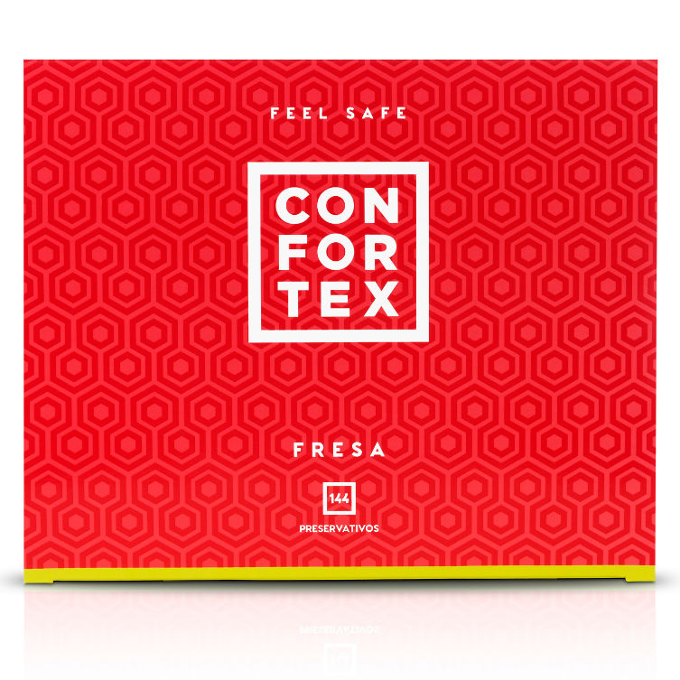 Confortex Erdbeerkondome 144er-Pack – Aromatisierte Premium-Kondome mit Erdbeergeschmack, Standardgröße für Schutz und angenehmes Gefühl