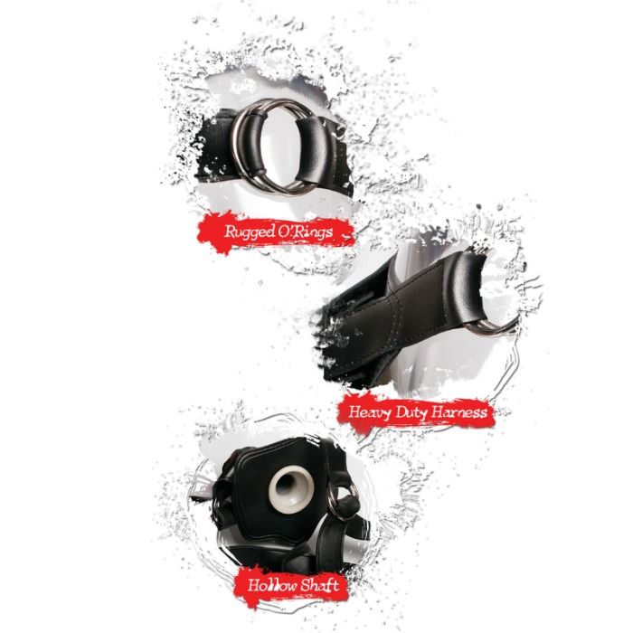 Fetish Fantasy Extreme Hollow Dildo Strap-On – Schwarz, 25,5 cm Länge bei Secret Pulse im Erotikshop
