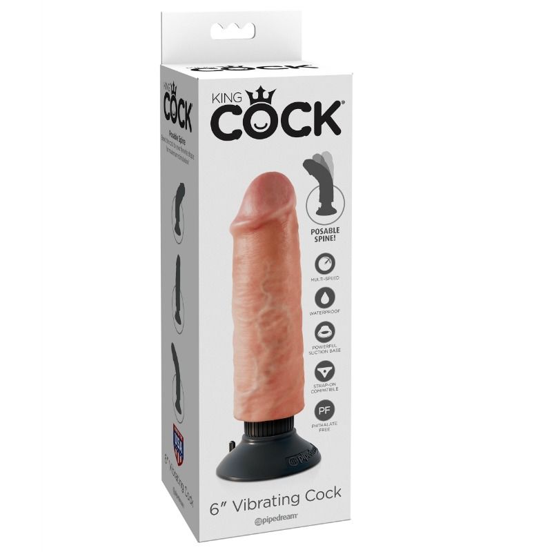 KING COCK - VIBRATORDILDO 15.24 CM NATÜRLICH Dildo diskret online kaufen
