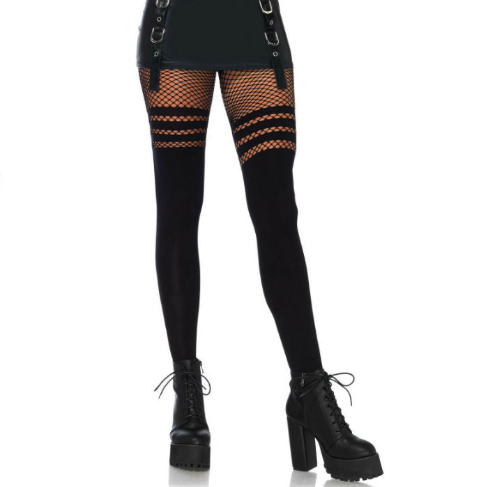 LEG AVENUE - PANTYHOUSE MIT FISNHET-STREIFEN Slip Produktansicht