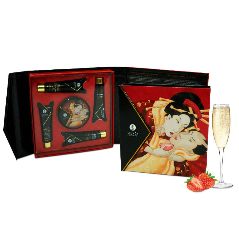 SHUNGA - GEHEIMES GEISHA-ERDBEER- UND CAVA-KIT Detailansicht bei Secret Pulse