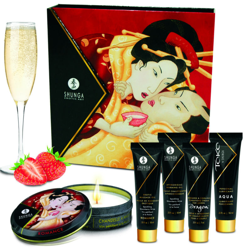 SHUNGA - GEHEIMES GEISHA-ERDBEER- UND CAVA-KIT Set diskret online kaufen