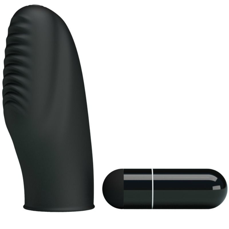 PRETTY LOVE - FLIRTATION STANFORD SCHWARZER VIBRATIONSFINGERHÜLLE – Erotik-Zubehör Bild 1