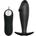 PRETTY LOVE - SILIKON ANAL PLUG PENIS FORM UND 12 VIBRATIONSMODI SCHWARZ Analplug diskret online kaufen