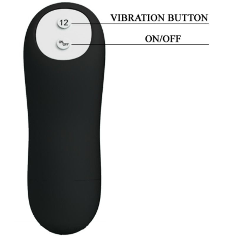 PRETTY LOVE - SILIKON ANAL PLUG PENIS FORM UND 12 VIBRATIONSMODI SCHWARZ hochwertiges Intimtoy