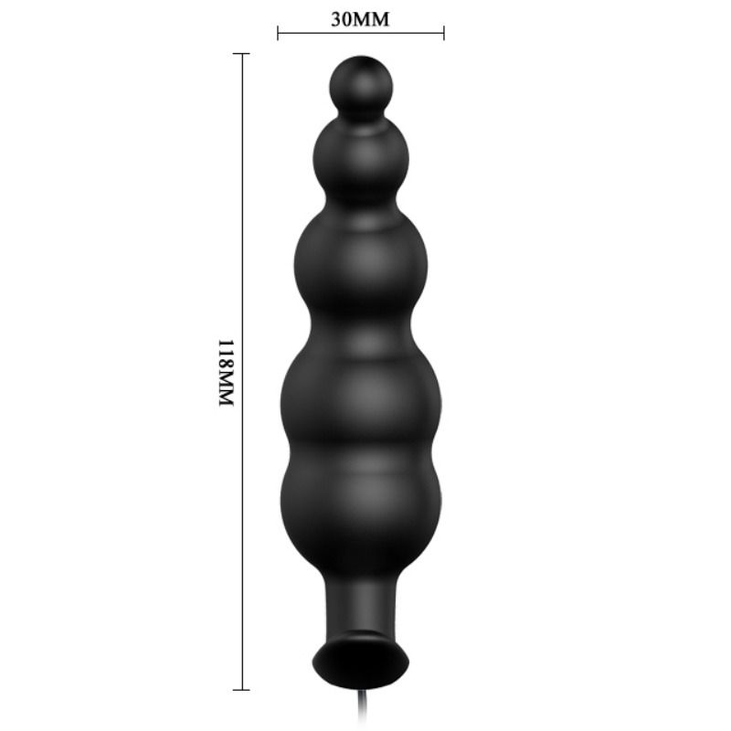 PRETTY LOVE - ANALPLUG AUS SILIKON EXTRA STIMULATION UND 12 VIBRATIONSMODI SCHWARZ hochwertiges Intimtoy