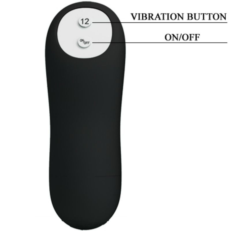 PRETTY LOVE - ANALPLUG AUS SILIKON EXTRA STIMULATION UND 12 VIBRATIONSMODI SCHWARZ Analplug diskret online kaufen
