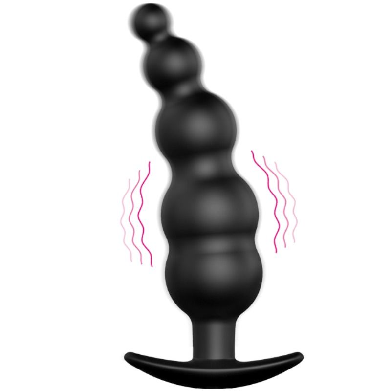 PRETTY LOVE - ANALPLUG AUS SILIKON EXTRA STIMULATION UND 12 VIBRATIONSMODI SCHWARZ bei Secret Pulse im Erotikshop