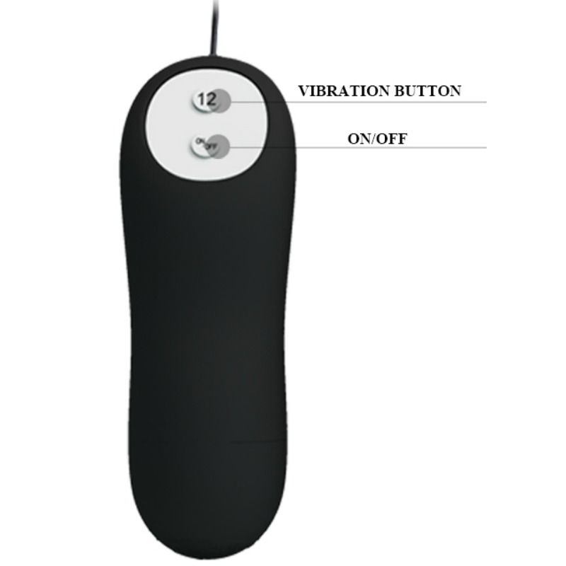 PRETTY LOVE - ANAL PLUG ANKERFORM SILIKON 12 VIBRATIONSMODI SCHWARZ Produktansicht und Details