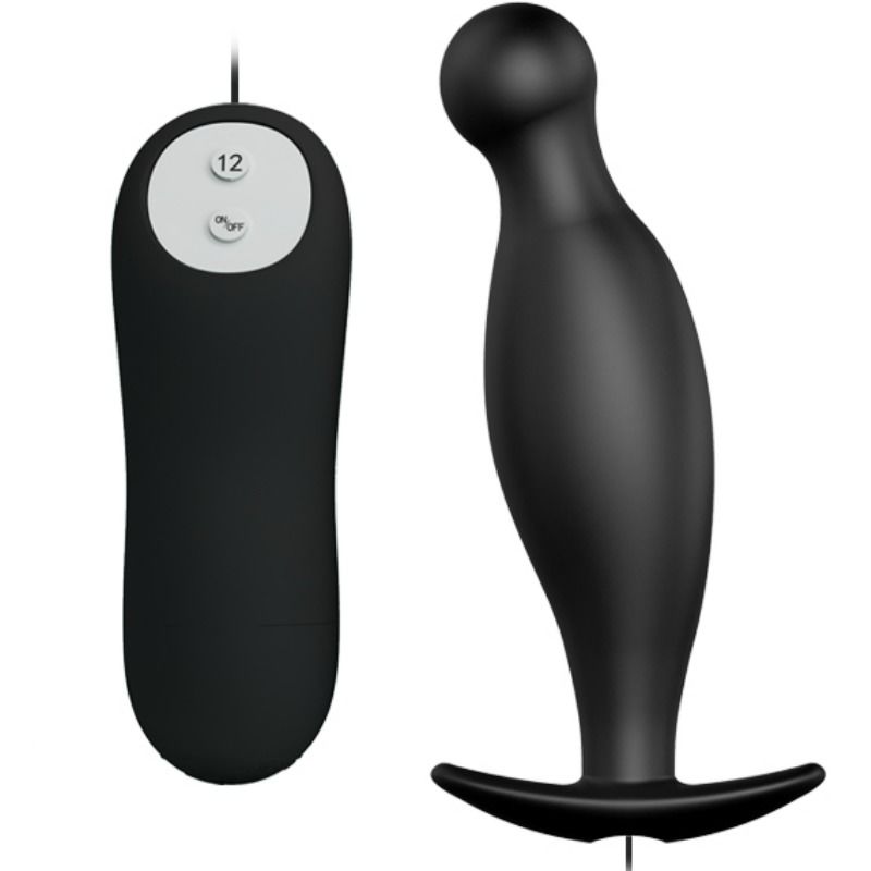 PRETTY LOVE - SILIKON ANALPLUG 12 VIBRATIONSMODI SCHWARZ Analplug diskret online kaufen