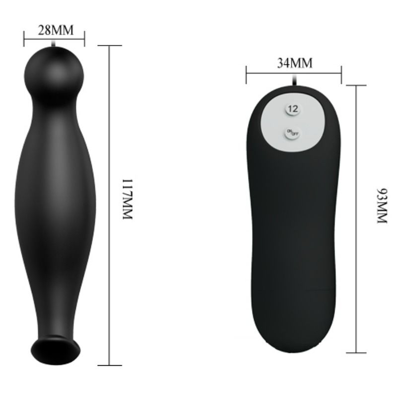 PRETTY LOVE - SILIKON ANALPLUG 12 VIBRATIONSMODI SCHWARZ für sinnliche und diskrete Momente