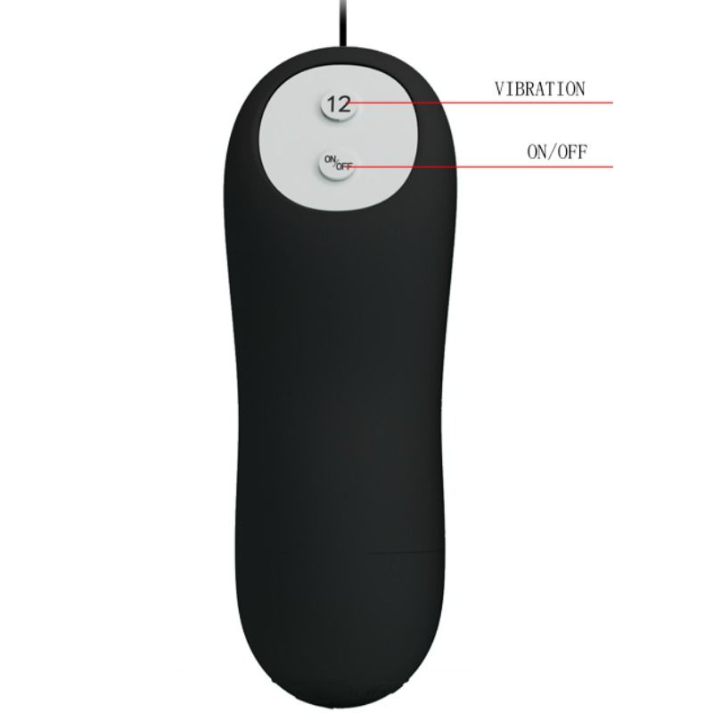 PRETTY LOVE - SILIKON ANALPLUG 12 VIBRATIONSMODI SCHWARZ hochwertiges Intimtoy