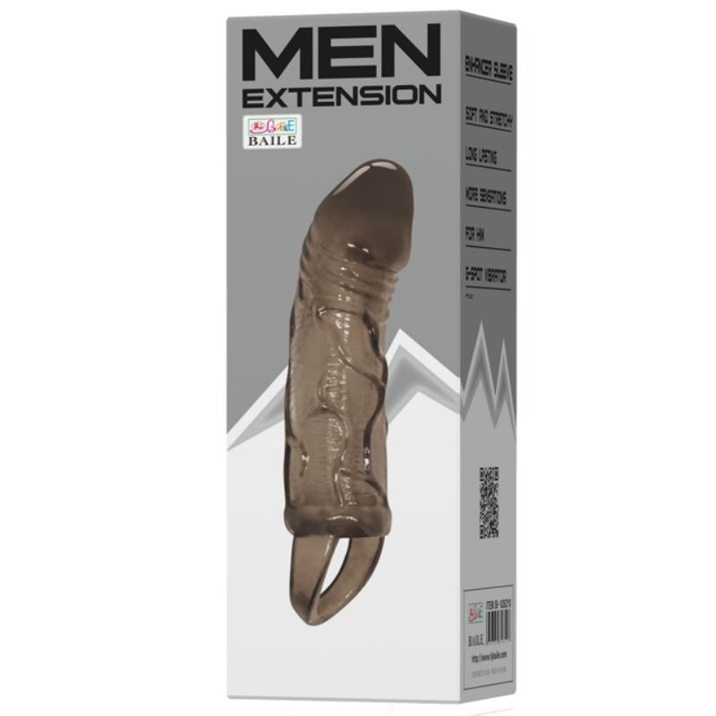 BAILE - PENIS EXTENDER COVER MIT GURT FÜR HODEN SCHWARZ 13.5 CM – Penis-Extender Bild 1